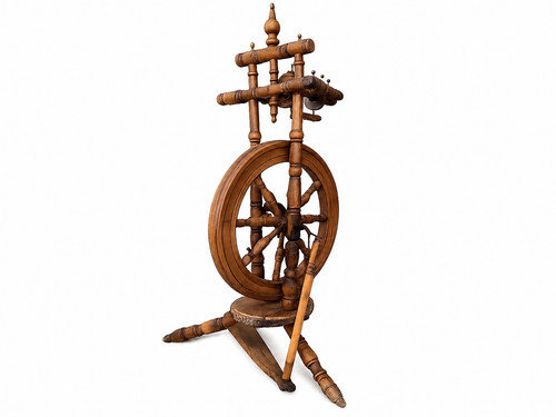 Antikes spinnrad aus holz - antikes, –