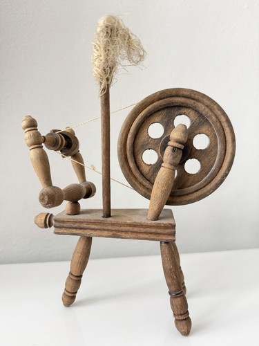 Antikes holz miniatur spinnrad - antikes,