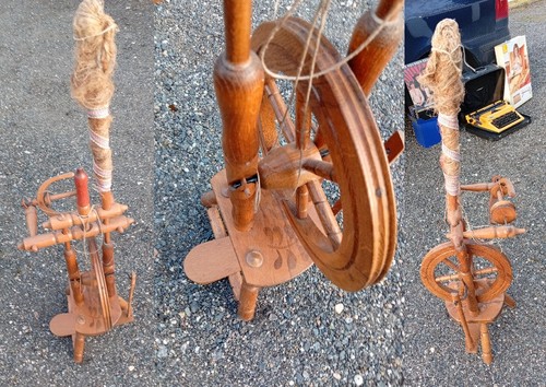 Dekoratives holz spinnrad - dekoratives,