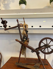 Antikes Spinnrad - Höhe: 80